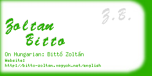 zoltan bitto business card